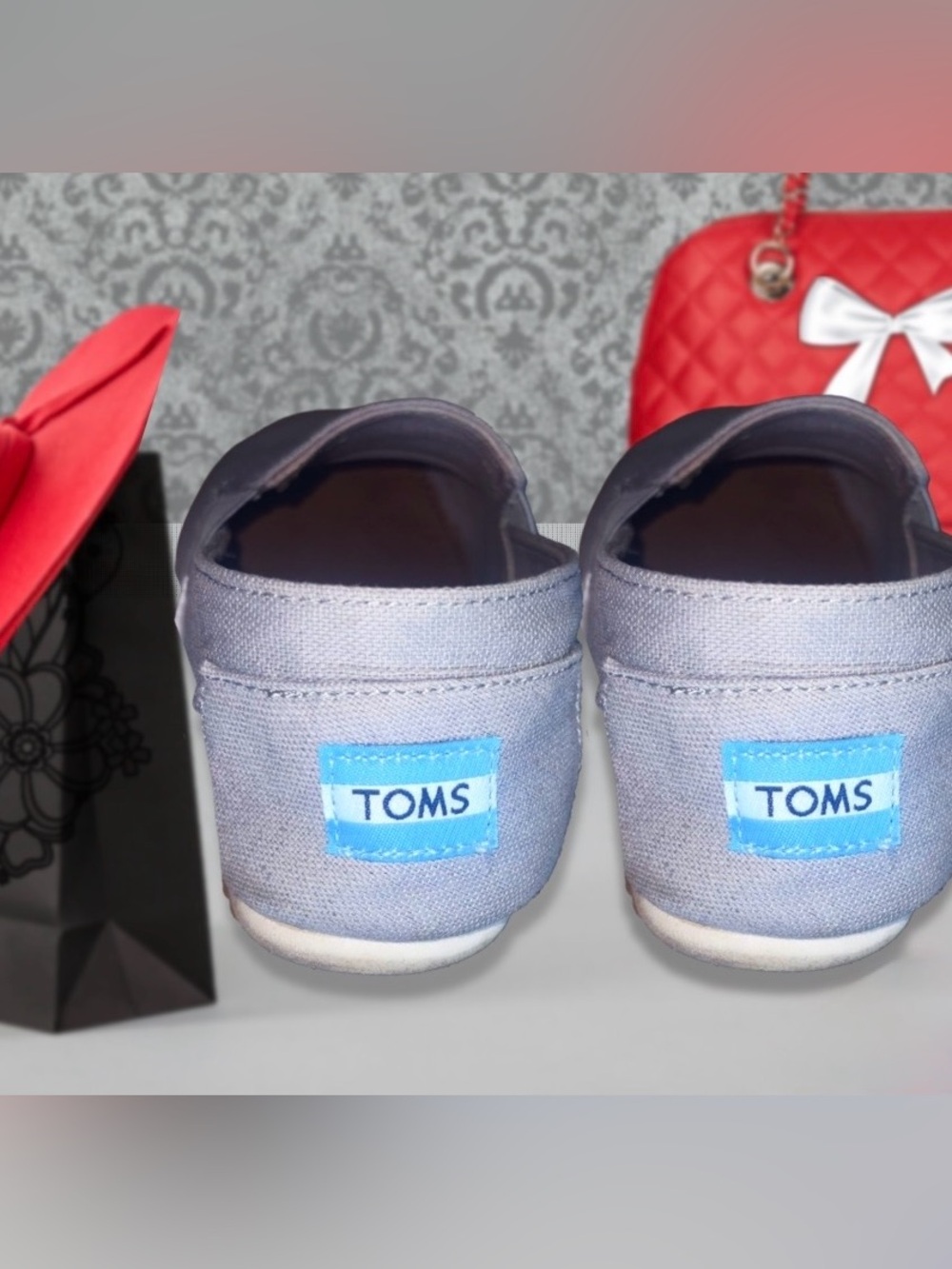 TOMS Light Grey Alpargata Heritage Canvas Slip-on Shoes (sz.7)